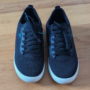 Black Knit Sneakers with White Soles